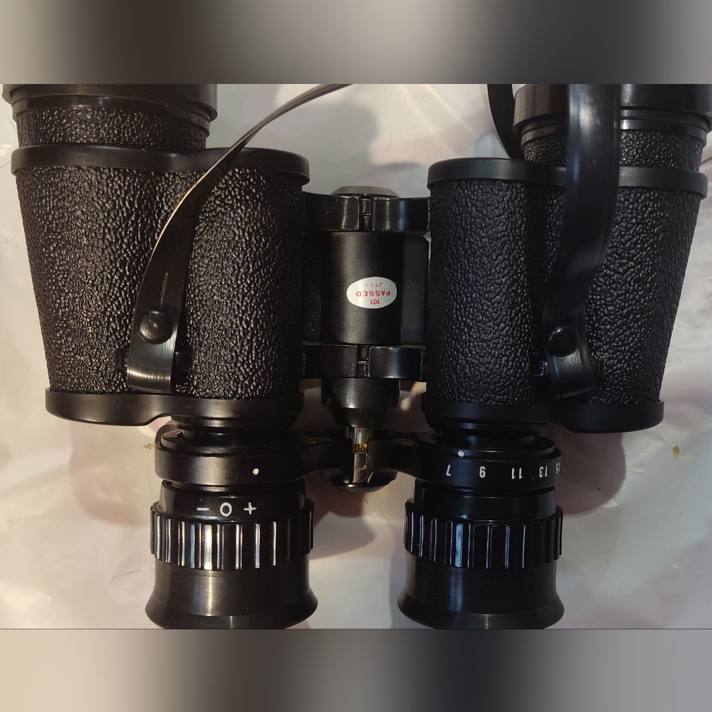Black Professional Binoculars with Textured Grip and Adjustable Focus